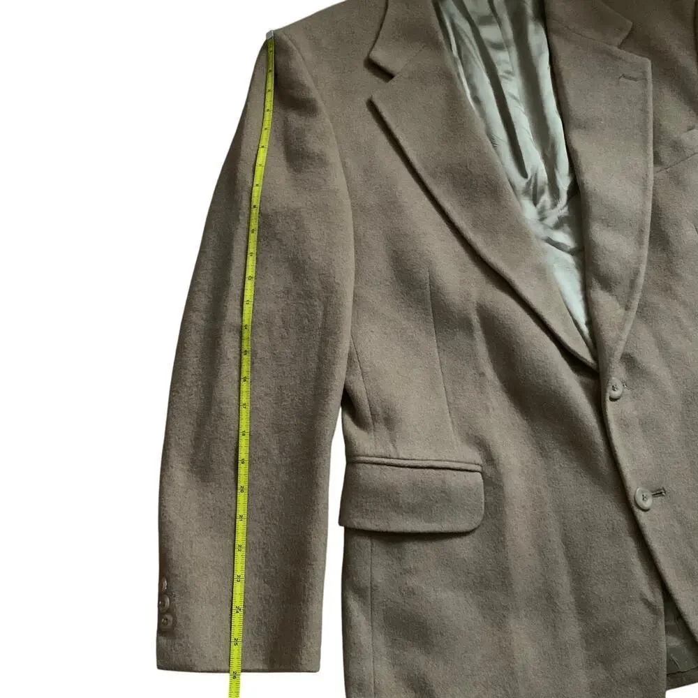 Robert Stock Men’s Wool Sport Coat Blazer Size 44L Tan Camel Brown